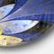 Designart - Blue and Yellow Large Fractal Pattern' Floral Metal Circle Wall Art